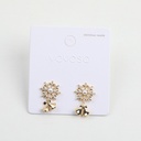 Christmas series gold bell stud earrings