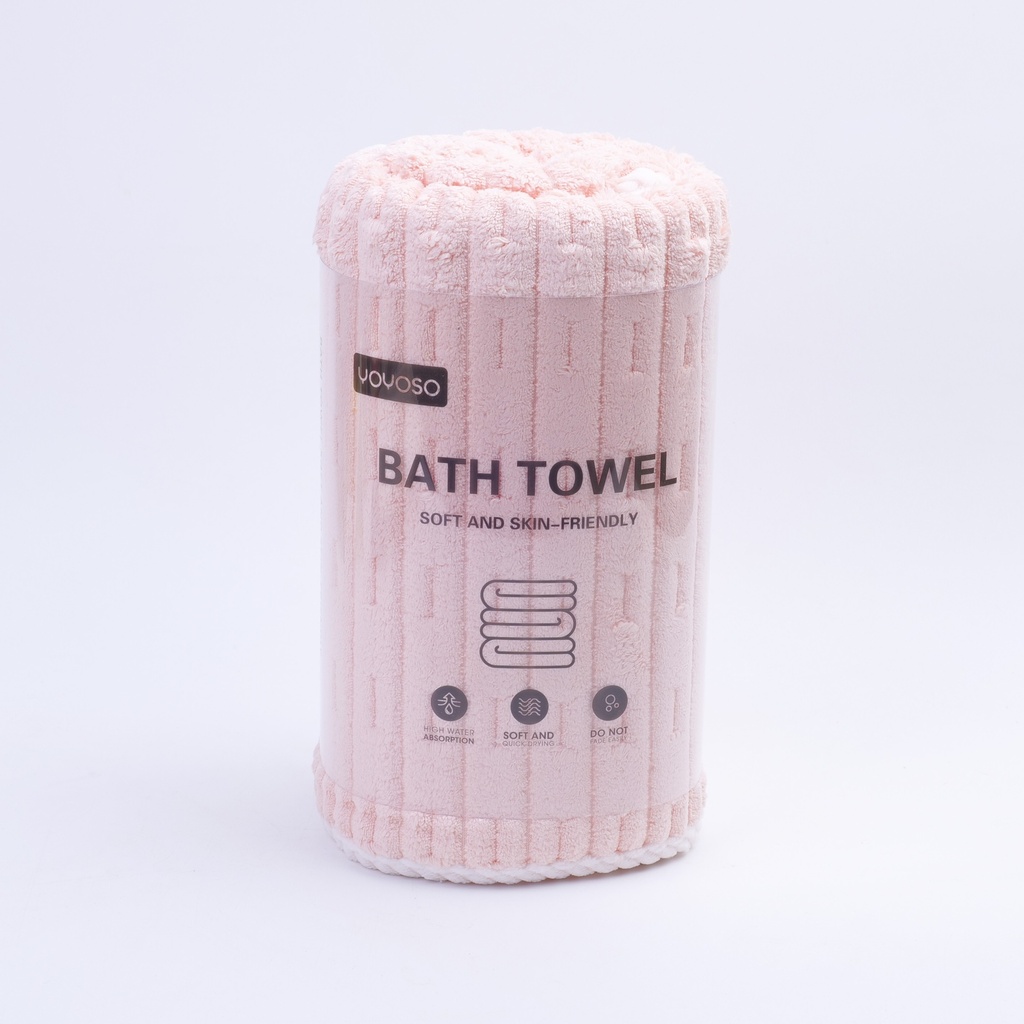 Coral Velvet Bamboo Large Bath Towel - Pink