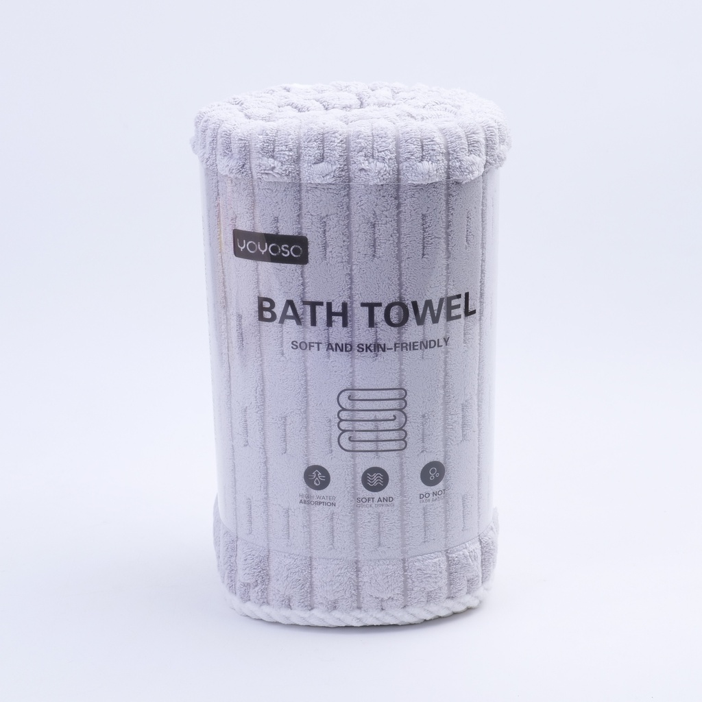Coral Velvet Bamboo Large Bath Towel - Gray