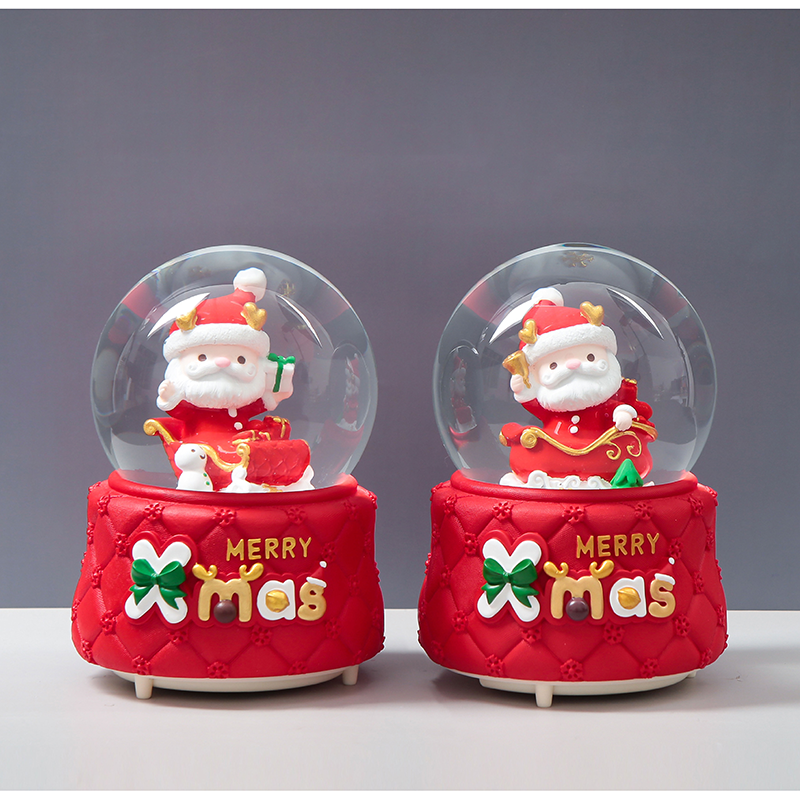 80# Santa sleigh crystal ball No.80-electric lights automatic spray snow