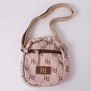 PD logo vertical crossbody bag with zipper-coffee