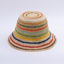 Striped Handmade Straw Hat - Beige