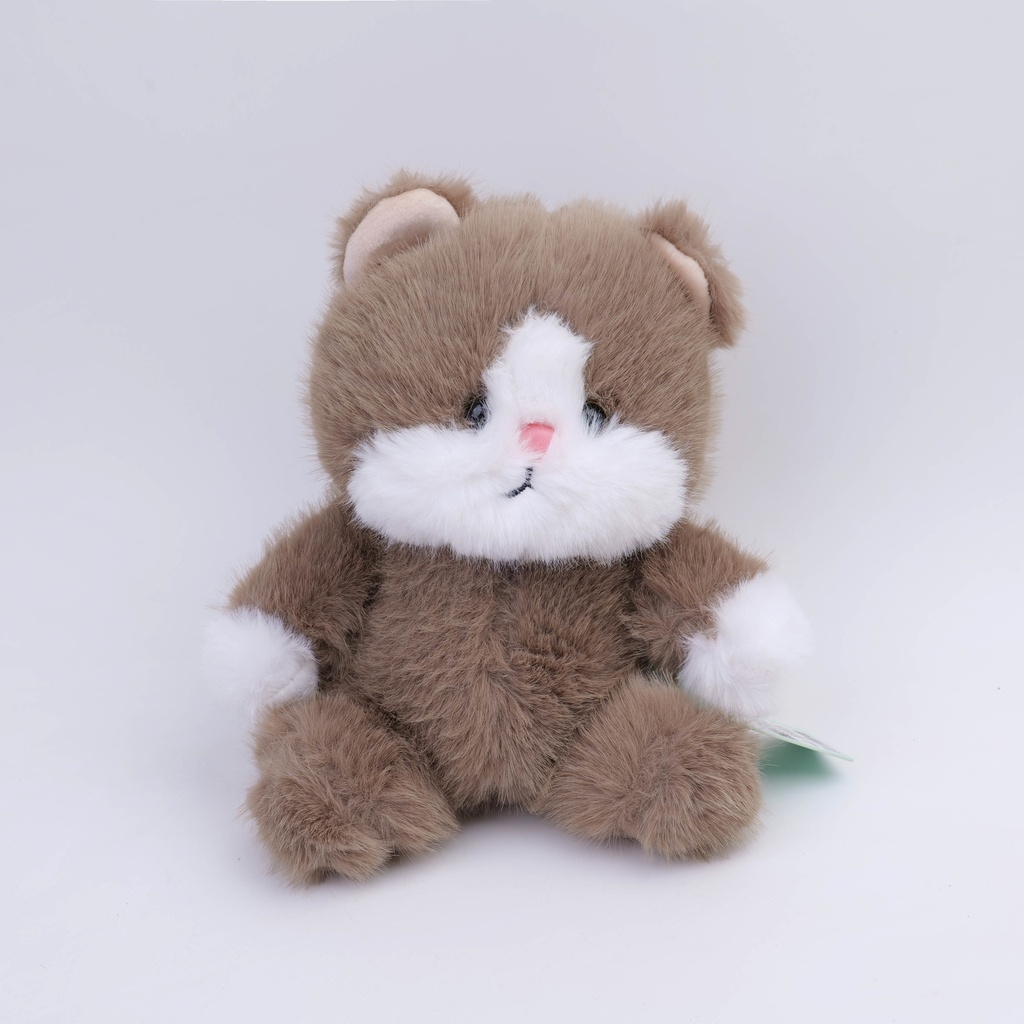 Golden Marten Coffee Sitting Cat Plush Doll - 20CM