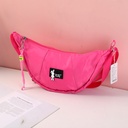 Cool fashionable rabbit logo crossbody bag with zipper-rose red