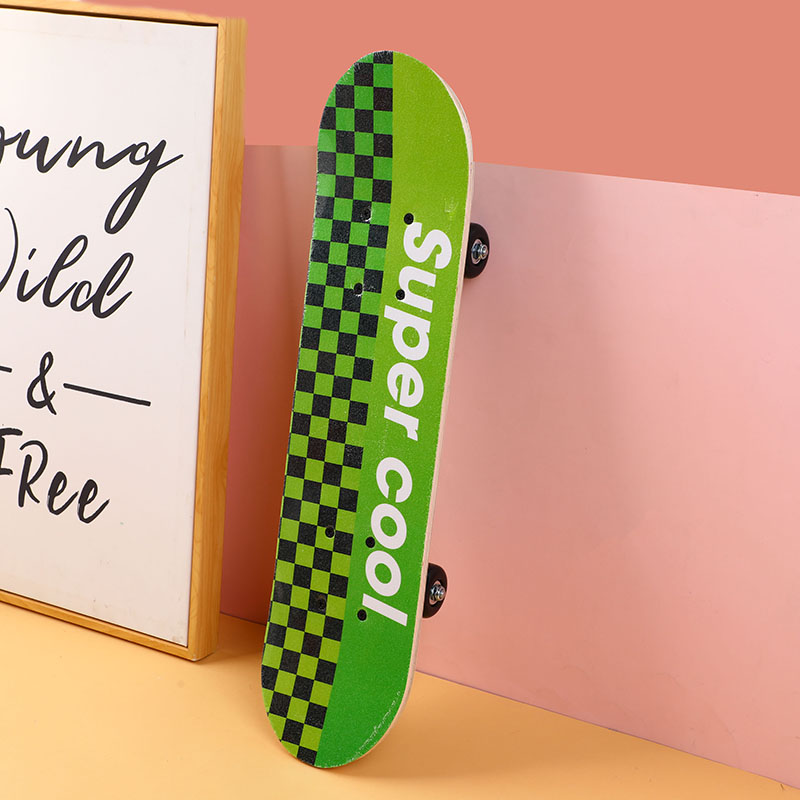 Green checkered skateboard-Medium size