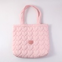 Love embroidered magnetic button shoulder bag-pink