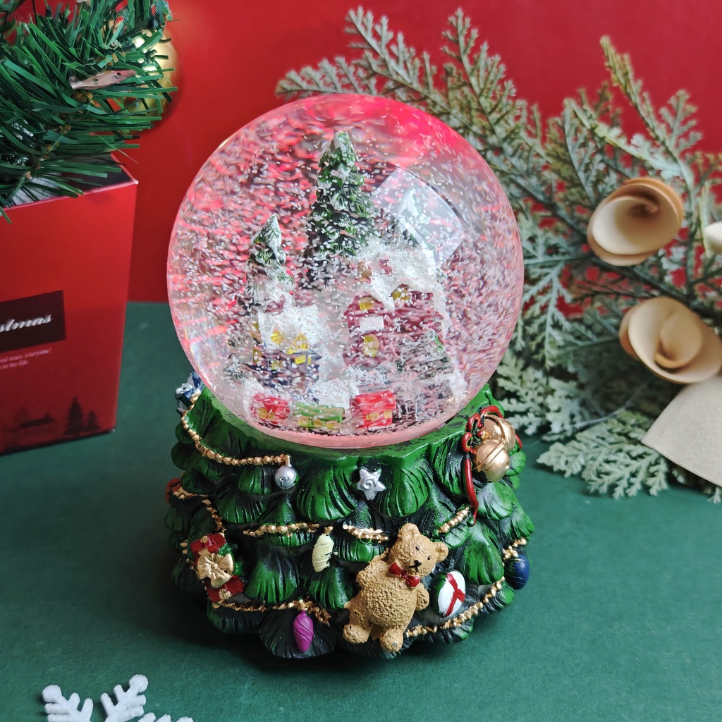 Christmas Series - Green Christmas Tree Water Globe Ornament