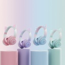 BT029C Cat ear gradient multifunctional wireless headphones-blue