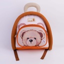 TEDDY ISLAND Series Trimmed Kids Backpack - Brown