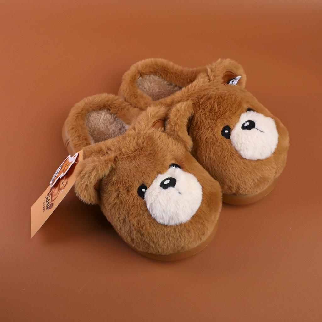 TEDDY ISLAND Series Children's Cotton Slippers Size 30-31