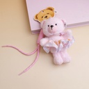 TEDDY ISLAND Series Lace Skirt Plush Key Ring -Pink