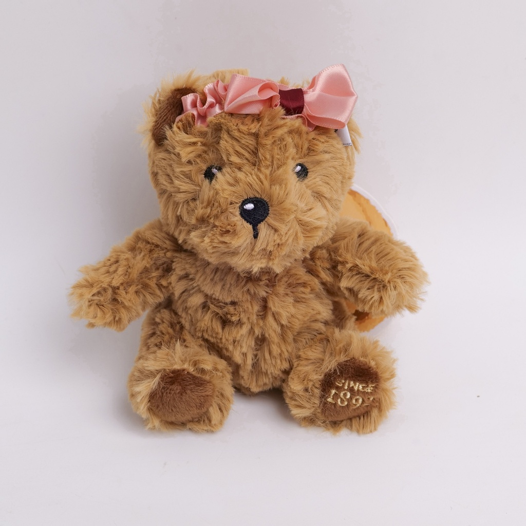 TEDDY ISLAND Series Bow Plush Keychain - Pink
