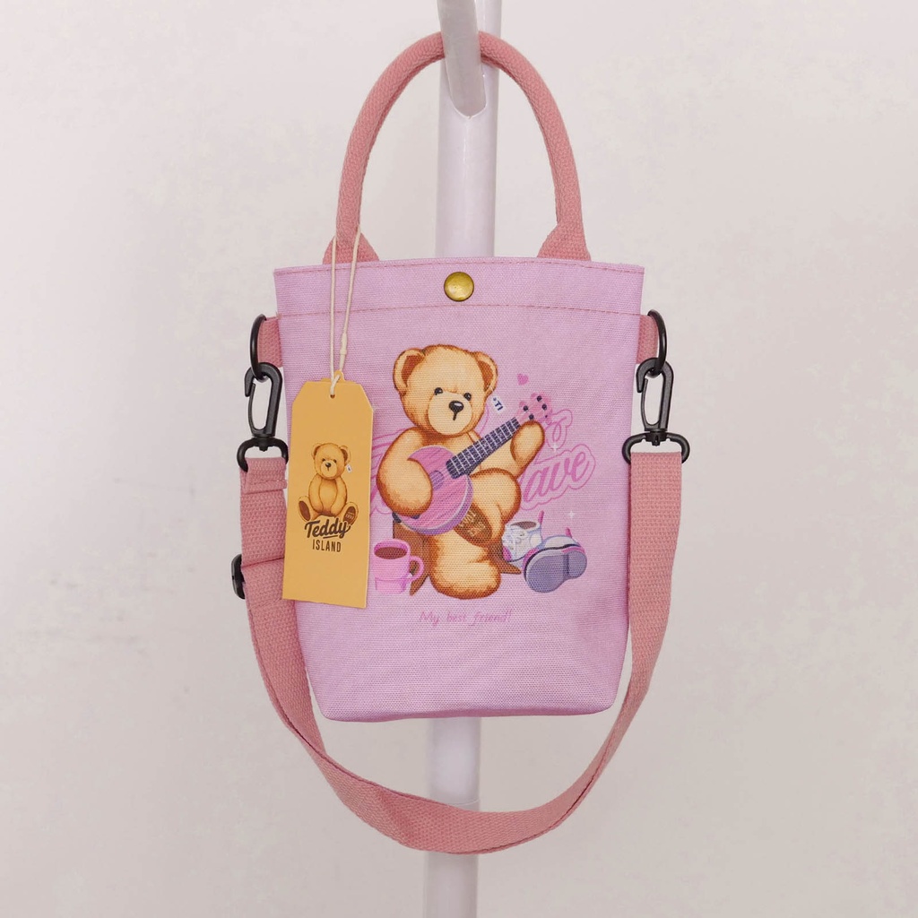 TEDDY ISLAND Series Hand-carry Crossbody Shoulder Bag -Pink