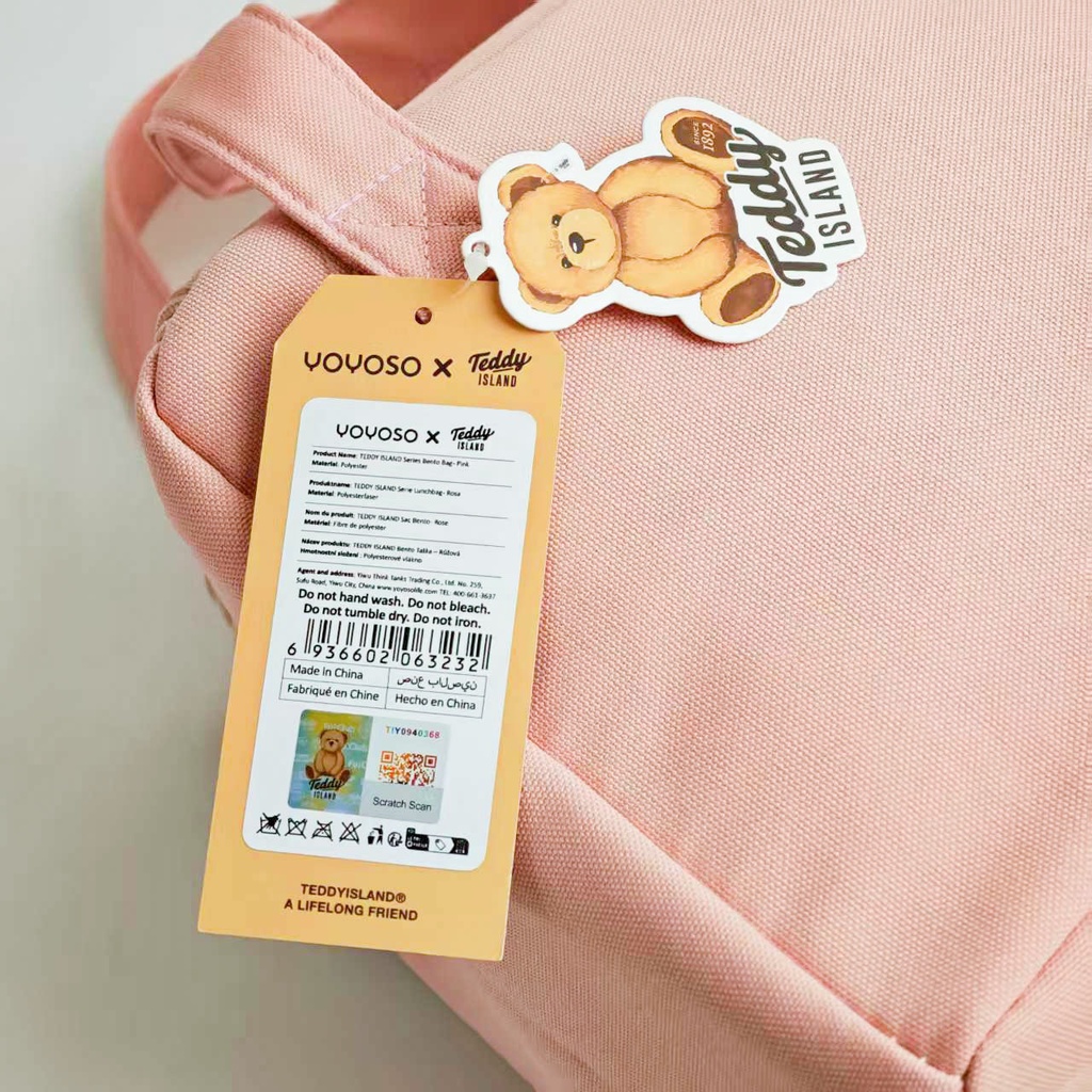 TEDDY ISLAND Series Bento Bag - Pink