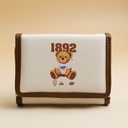 TEDDY ISLAND Series Small Tri-fold Wallet -Coffee