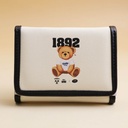 TEDDY ISLAND Series Small Tri-fold Wallet -Black