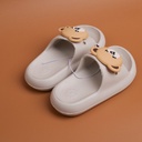 TEDDY ISLAND Series Simple Children's Slippers Beige Size 200