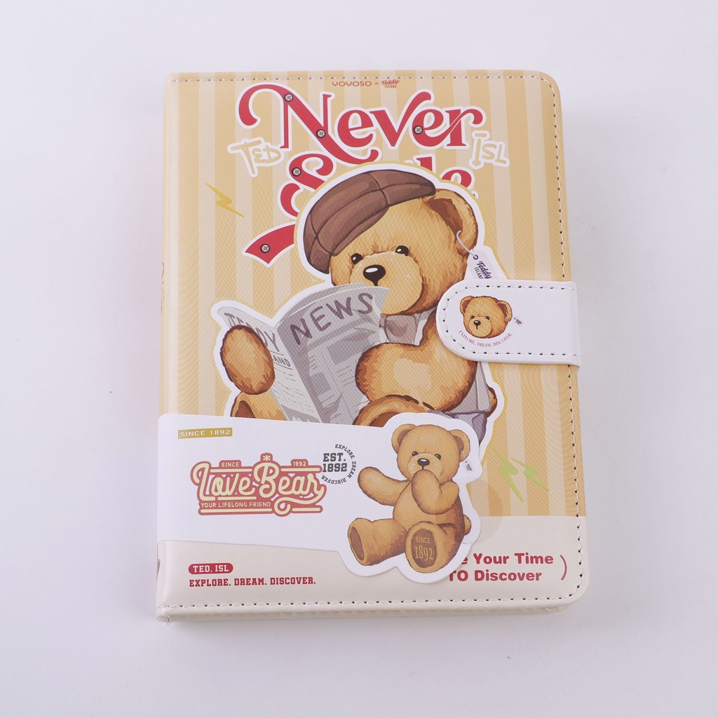 TEDDY ISLAND Series 36k Magnetic Buckle Notebook - Colored Inner Page 96 PCS
