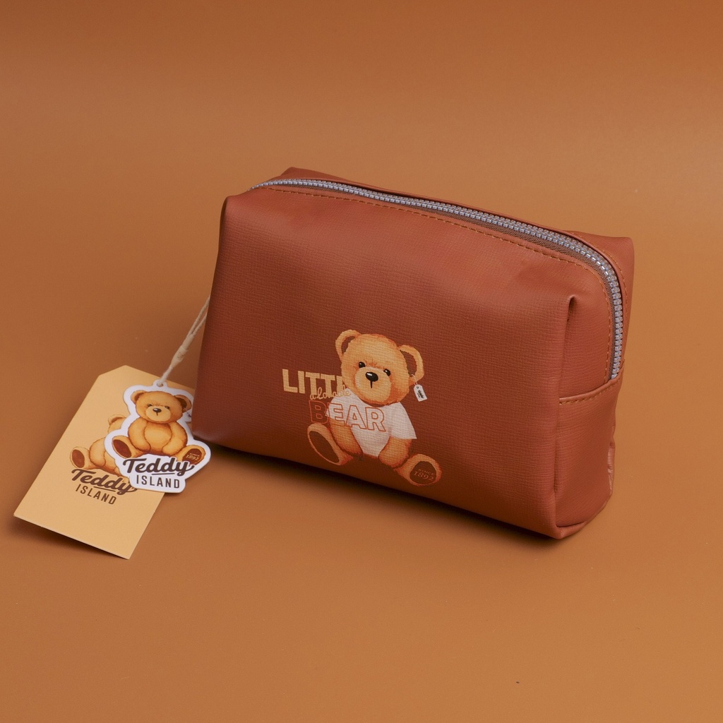 TEDDY ISLAND Series Pillow Cosmetic Bag -Coffee