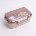 TEDDY ISLAND Lunch Box - 2-Layer 1500ml Coffee