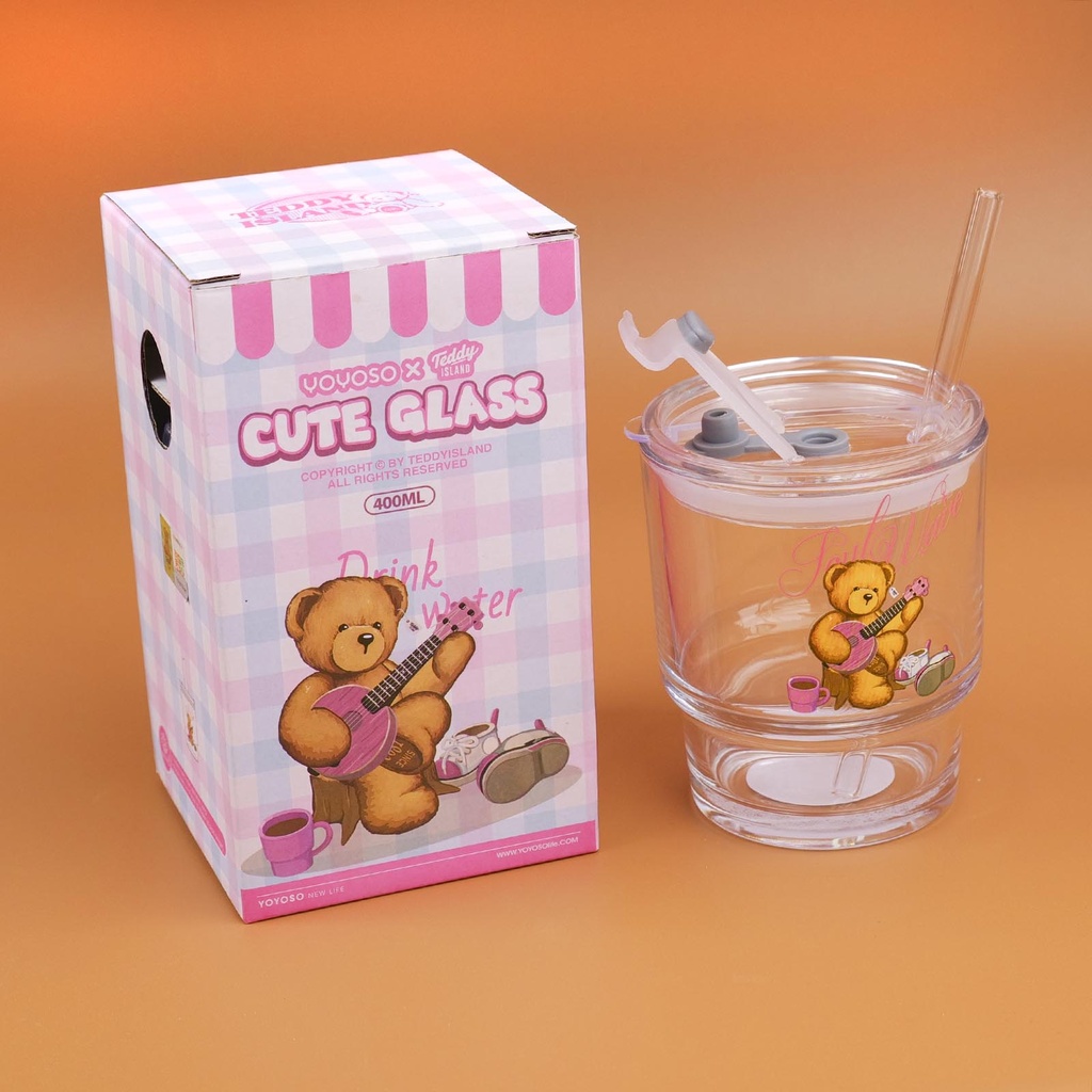 TEDDY ISLAND Series Cute glass-400ml