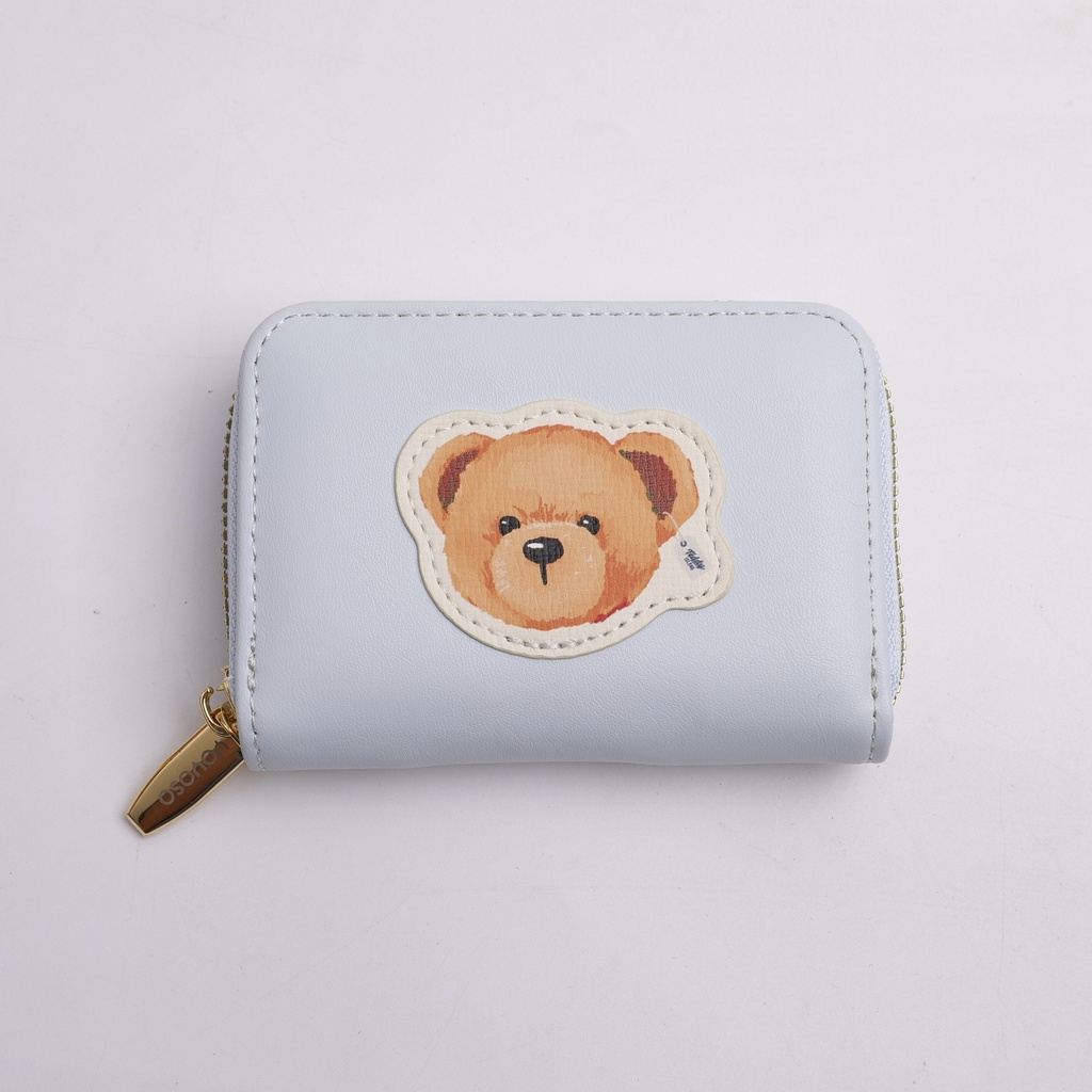 TEDDY ISLAND Series Short Accordion Wallet - blue