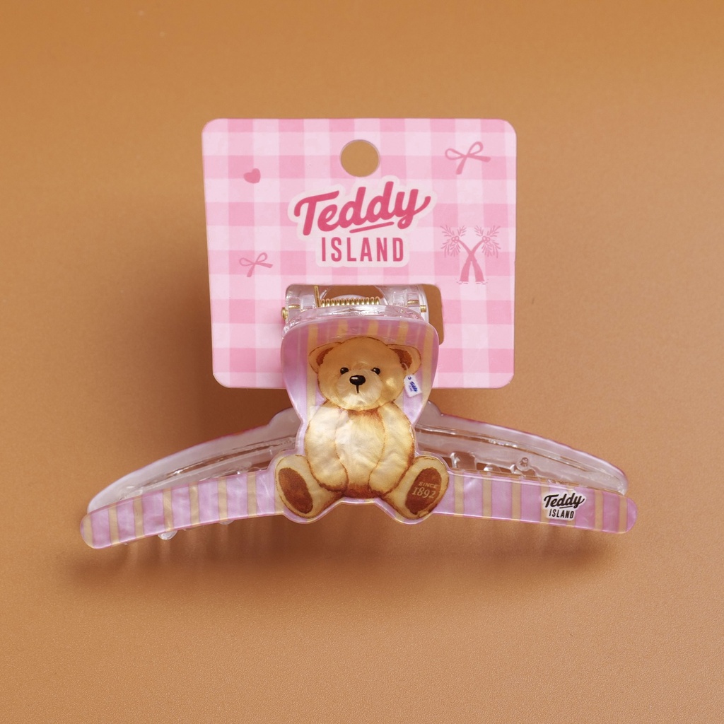 TEDDY ISLAND Series Seated Crisscross Acrylic Hair Claw