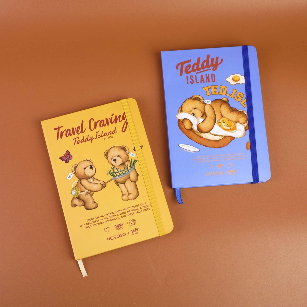 TEDDY ISLAND Series A5 Hardcover Notebook - Lined Inner Pages 96 PCS