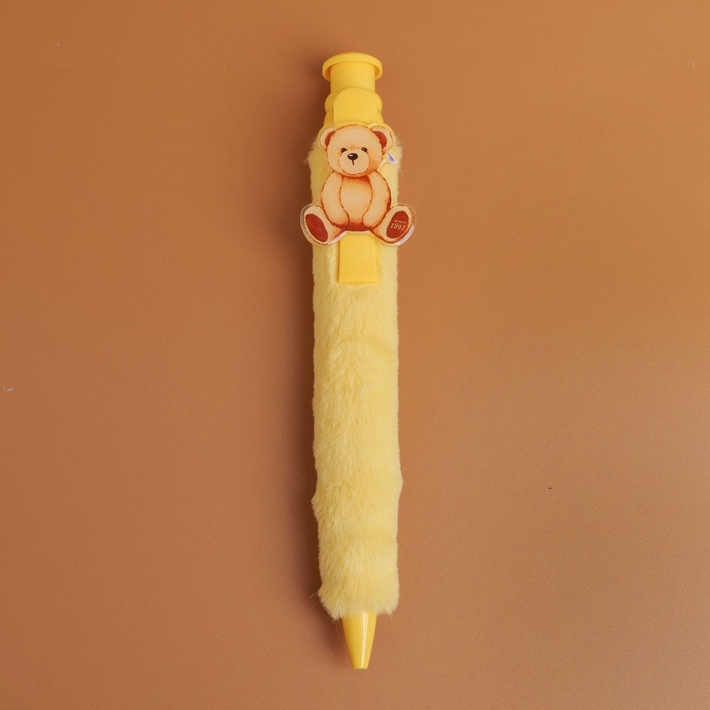 TEDDY ISLAND Series  Yellow Extra-large Plush Ball Pen - Black