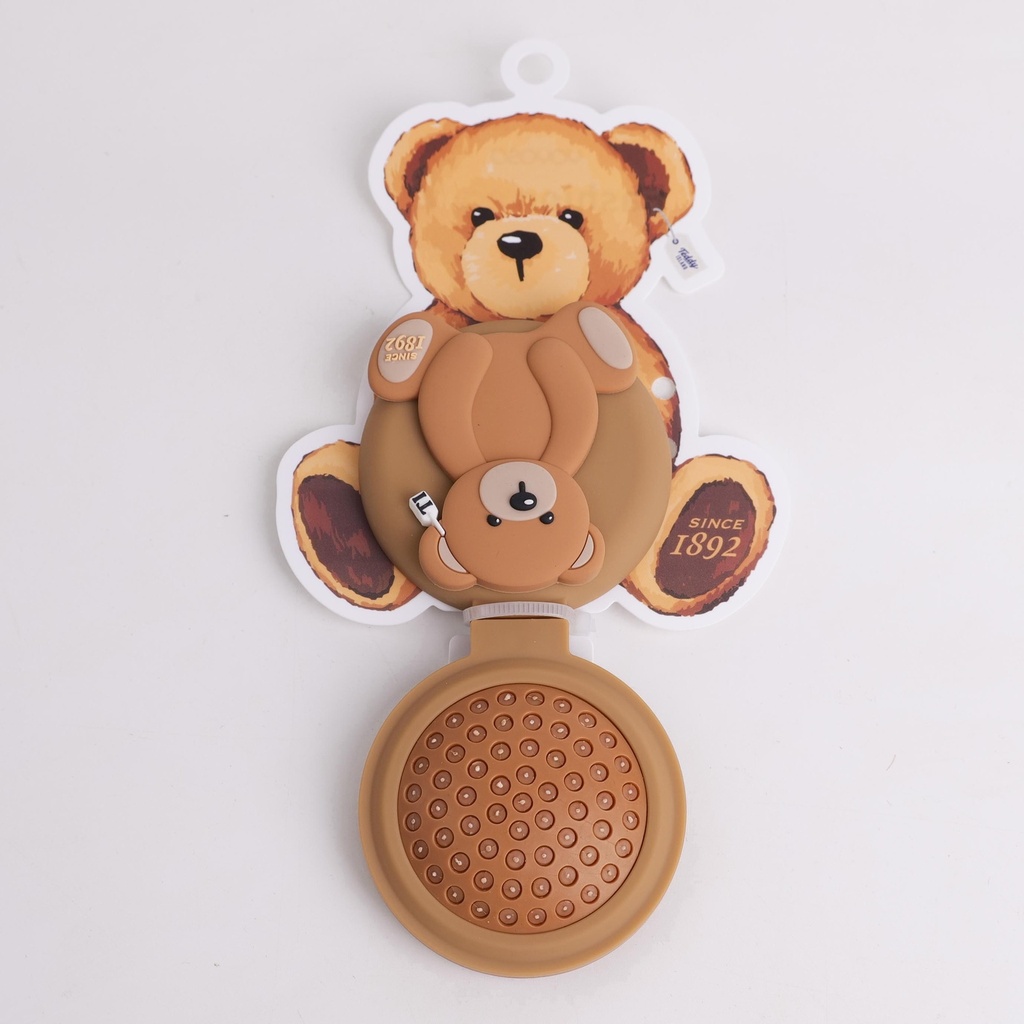 TEDDY ISLAND Series - Sitting-bear-shaped Folding Mirror Comb