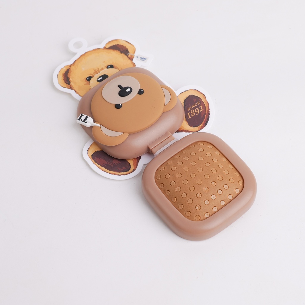 TEDDY ISLAND Series - Square-shaped Folding Mirror Comb