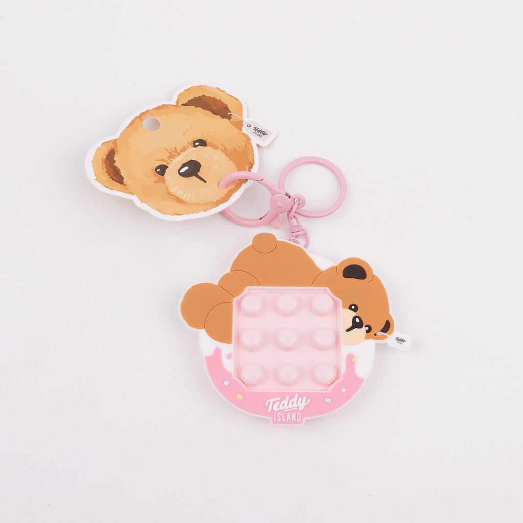 TEDDY ISLAND Series Squeeze Toy Keychain - Pink