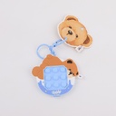 TEDDY ISLAND Series Squeeze Toy Keychain - Blue