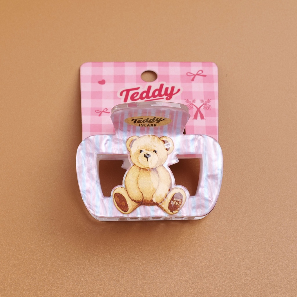 TEDDY ISLAND Series Seated Pose Acrylic Hair Claw