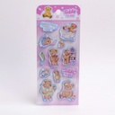 TEDDY ISLAND Series Oil-Ink Sticker (Navy Blue + Pink)