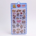 TEDDY ISLAND Series Embossed Sticker (Blue + Yellow)