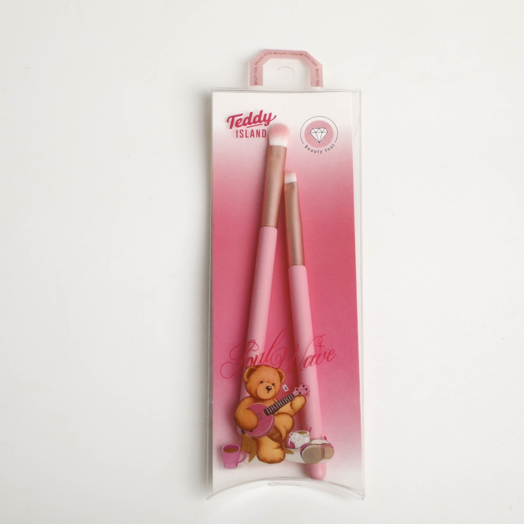 TEDDY ISLAND Series Small and Large Eyeshadow Brushes 2pcs Set