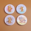 TEDDY ISLAND Series Homebody Bear Circular Flowing Sand Embossed Fashion Mirror