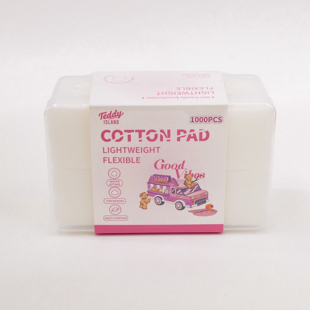 TEDDY ISLAND Series Dual-Effect Multi-Purpose Cotton Pads 1000pcs Set