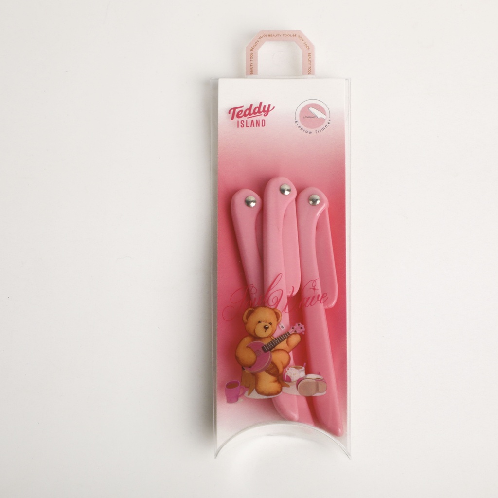 TEDDY ISLAND Series Non-Slip Folding Eyebrow Razor 3pcs Set