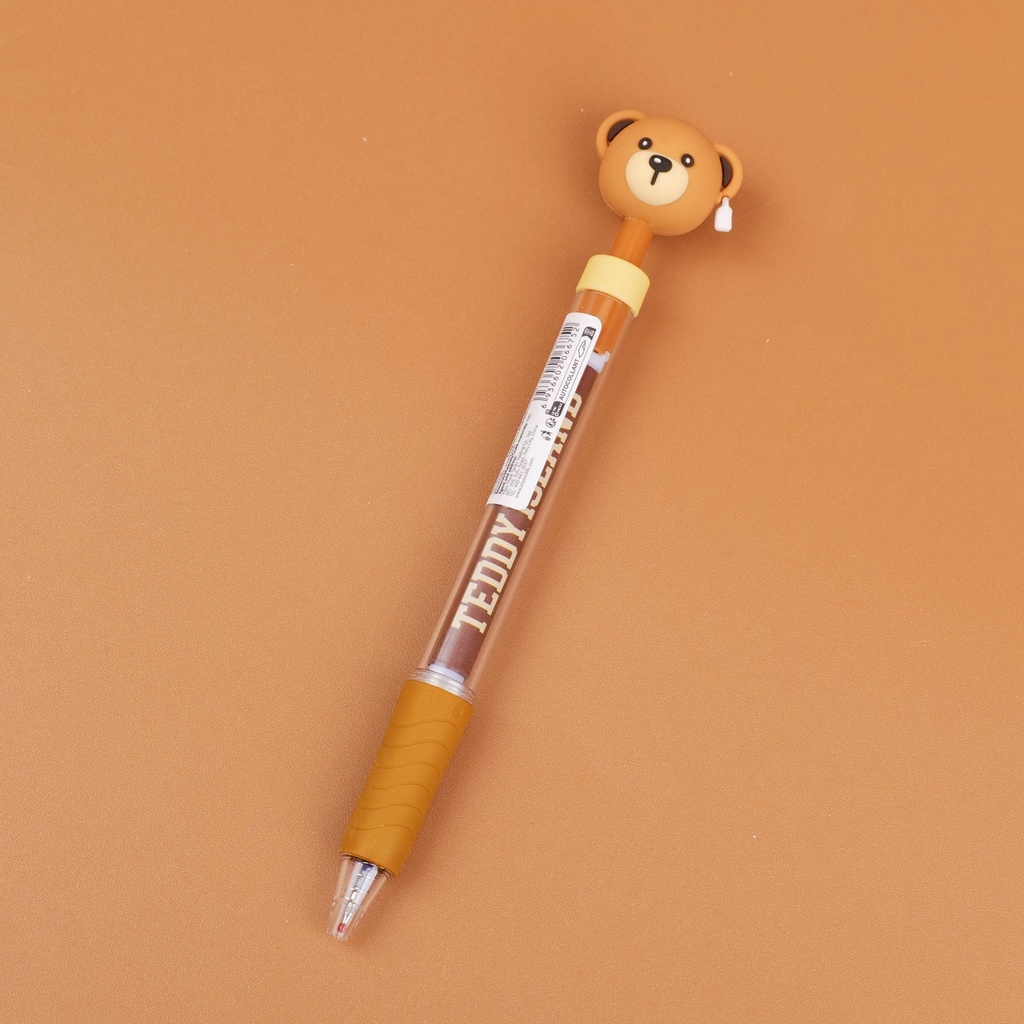 TEDDY ISLAND Series   Coffee Rotating Sketch Gel Pen - Blue Core