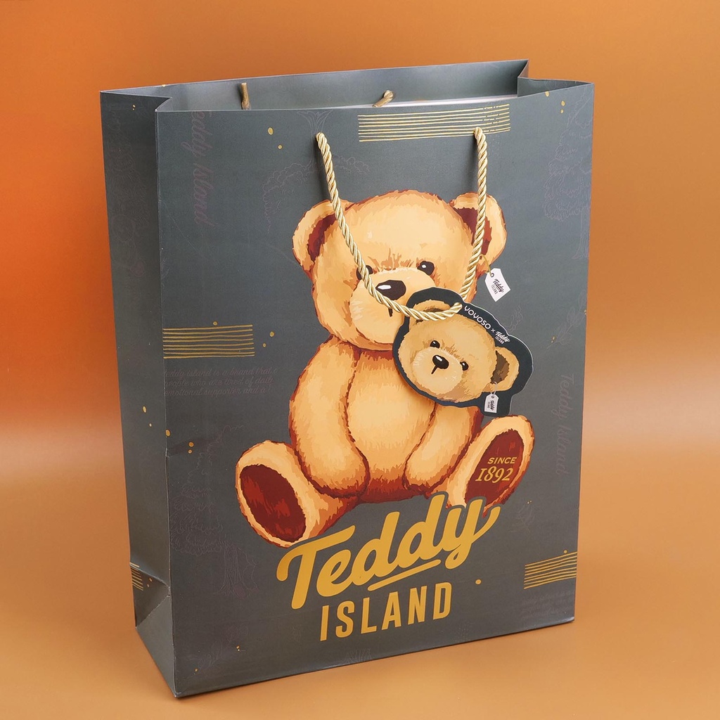 TEDDY ISLAND Series Sitting Teddy Bear Gift Bag L