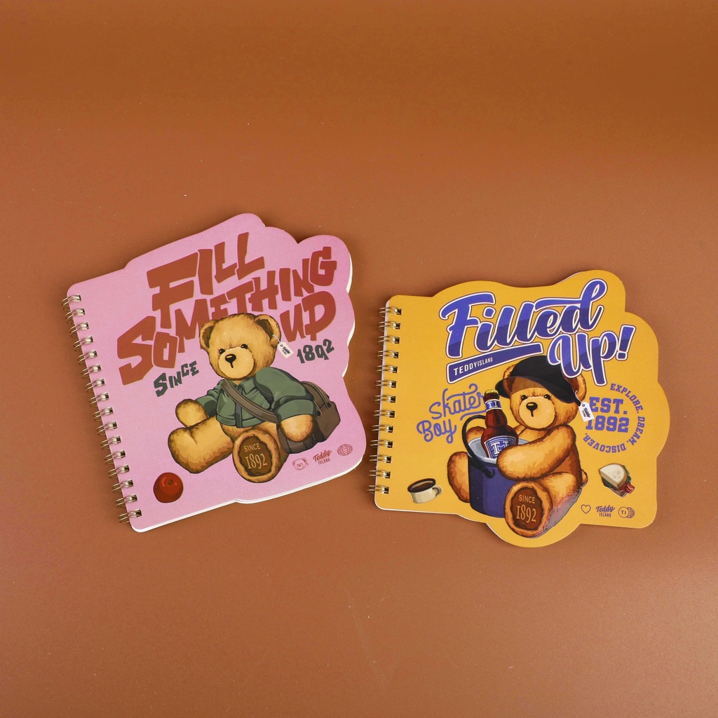 TEDDY ISLAND Series A6 Shaped Sewn Notebook - Lined Inner Pages 60 PCS-1