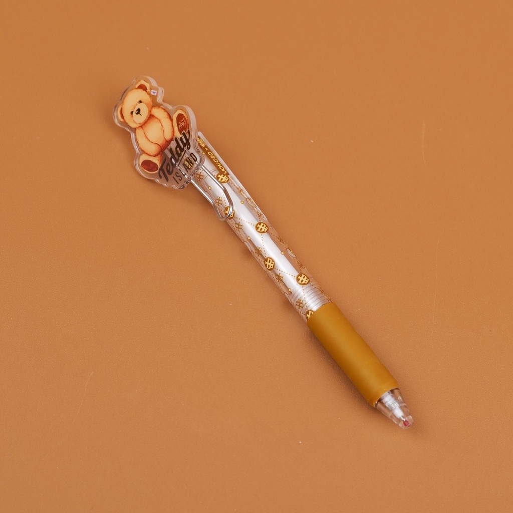 TEDDY ISLAND Series Coffee Sticker Gel Pen - Blue Core