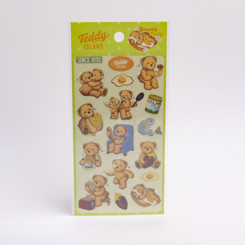 TEDDY ISLAND Series Hot Foil Sticker (Blue + Green)