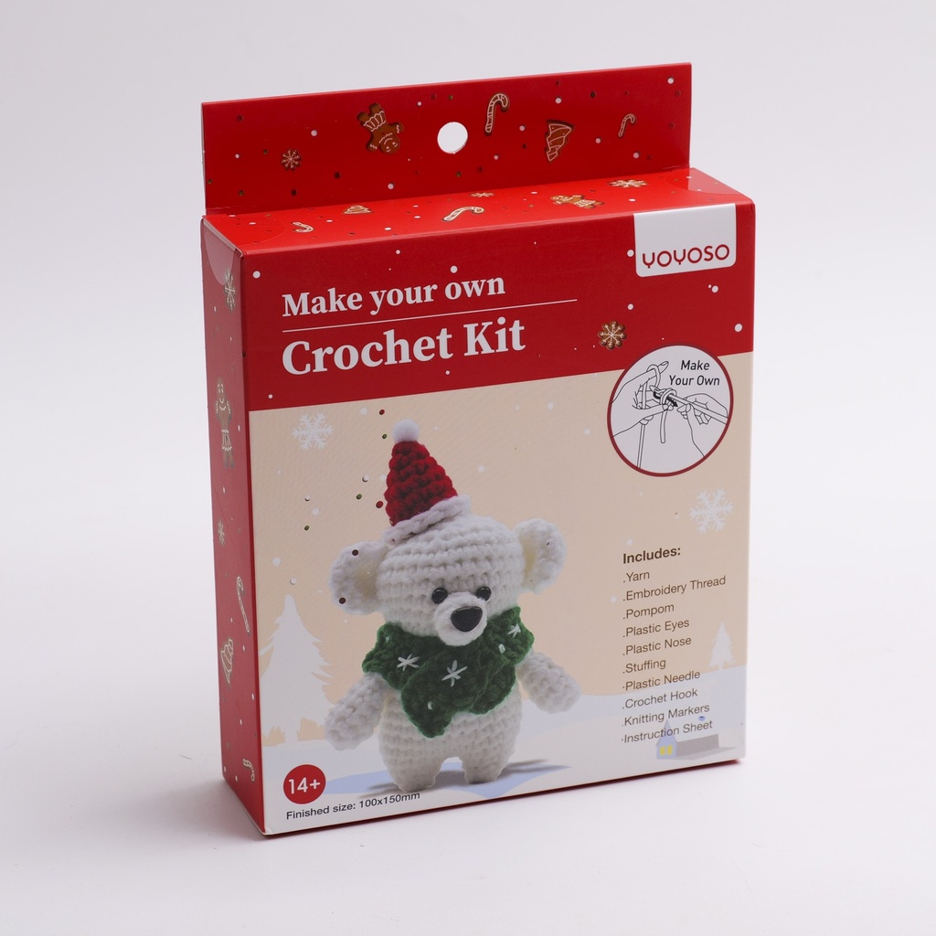 DIY Milk Cotton Crochet Series - Christmas Teddy Bear