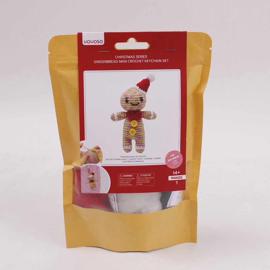 DIY Christmas Series - Gingerbread Man Crochet Keychain Set