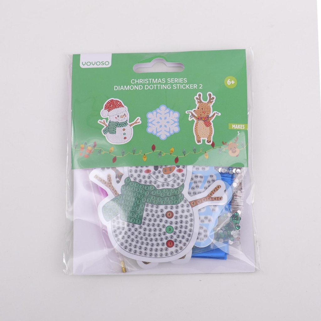 DIY Christmas Series - Snowman Rhinestone Stickers 3 Pcs