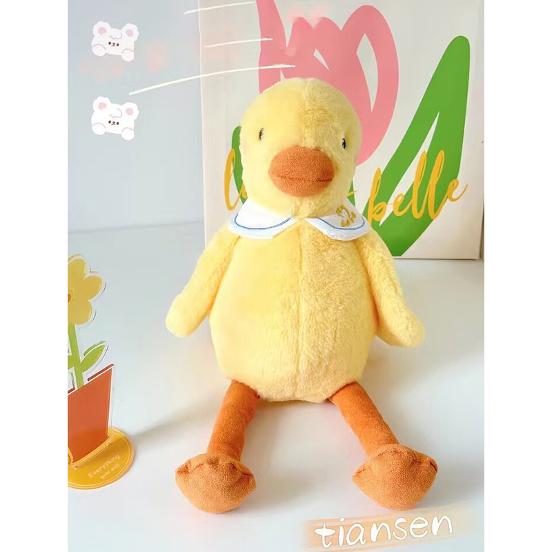 Sleeping large yellow goose plush doll-25cm