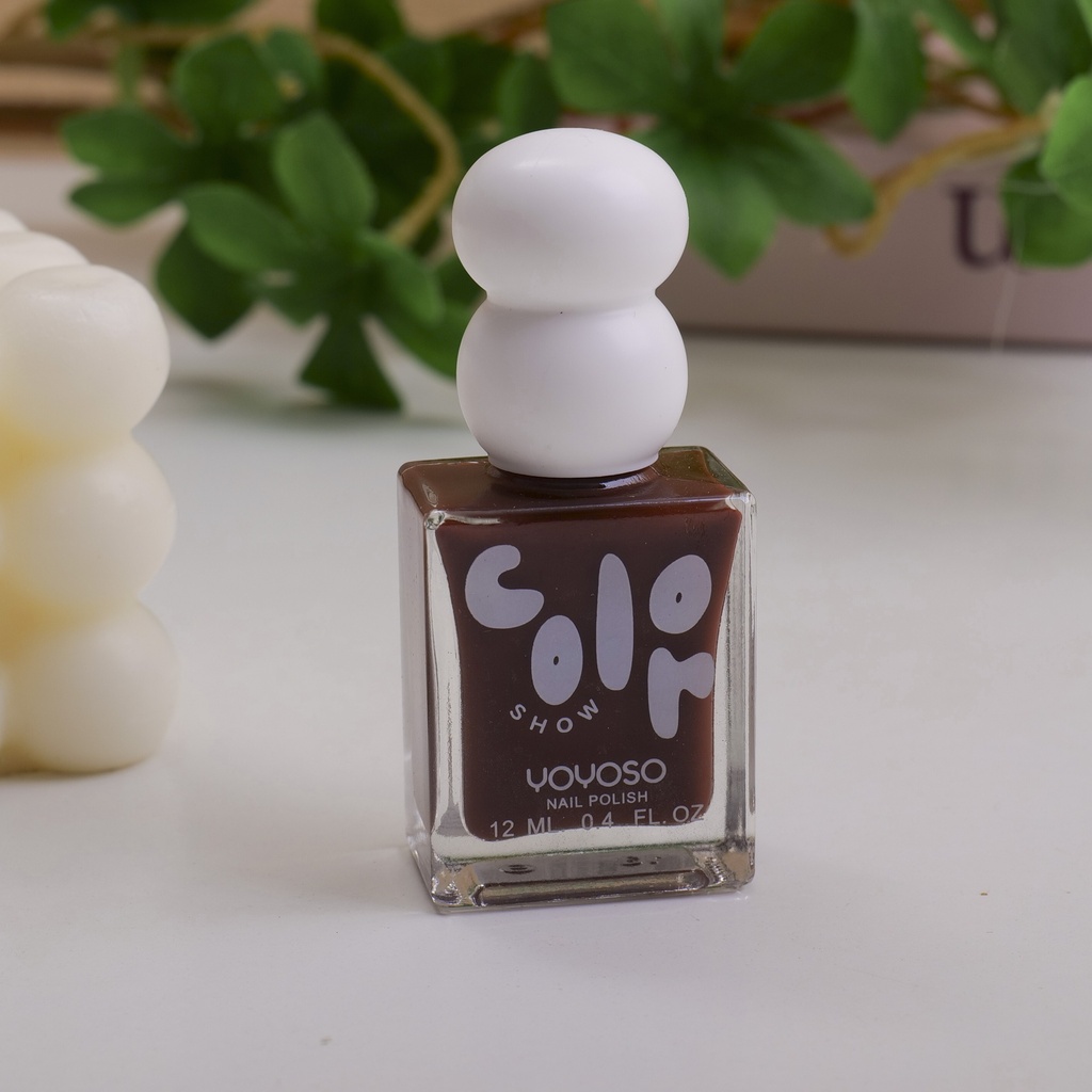 Cute Double-Ball Nail Polish - Coffee Color